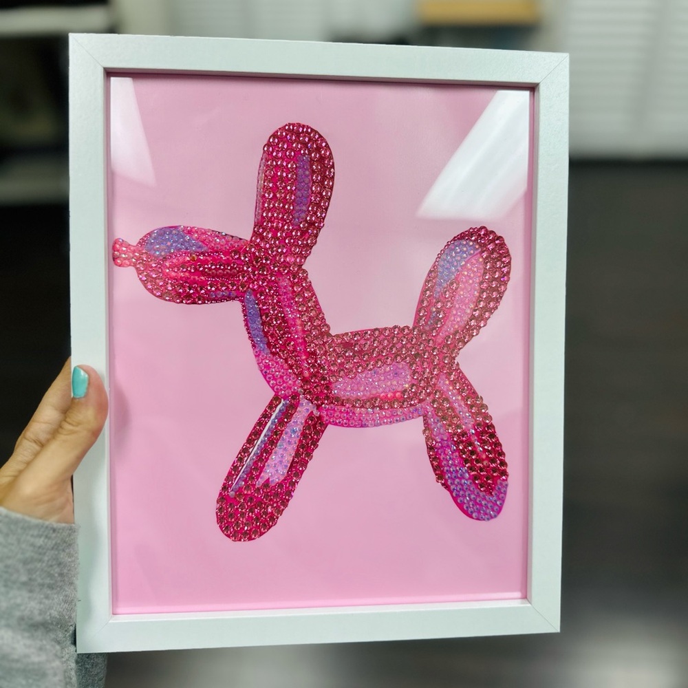 Rhinestoned Balloon Dog Poster 8x10